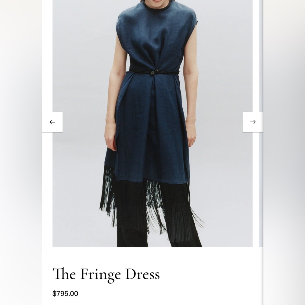 Attersee Fringe Dress Nazy/Black | Sz 3 (L) | Good Condition w/ 2 signs of wear - Picture 10 of 15